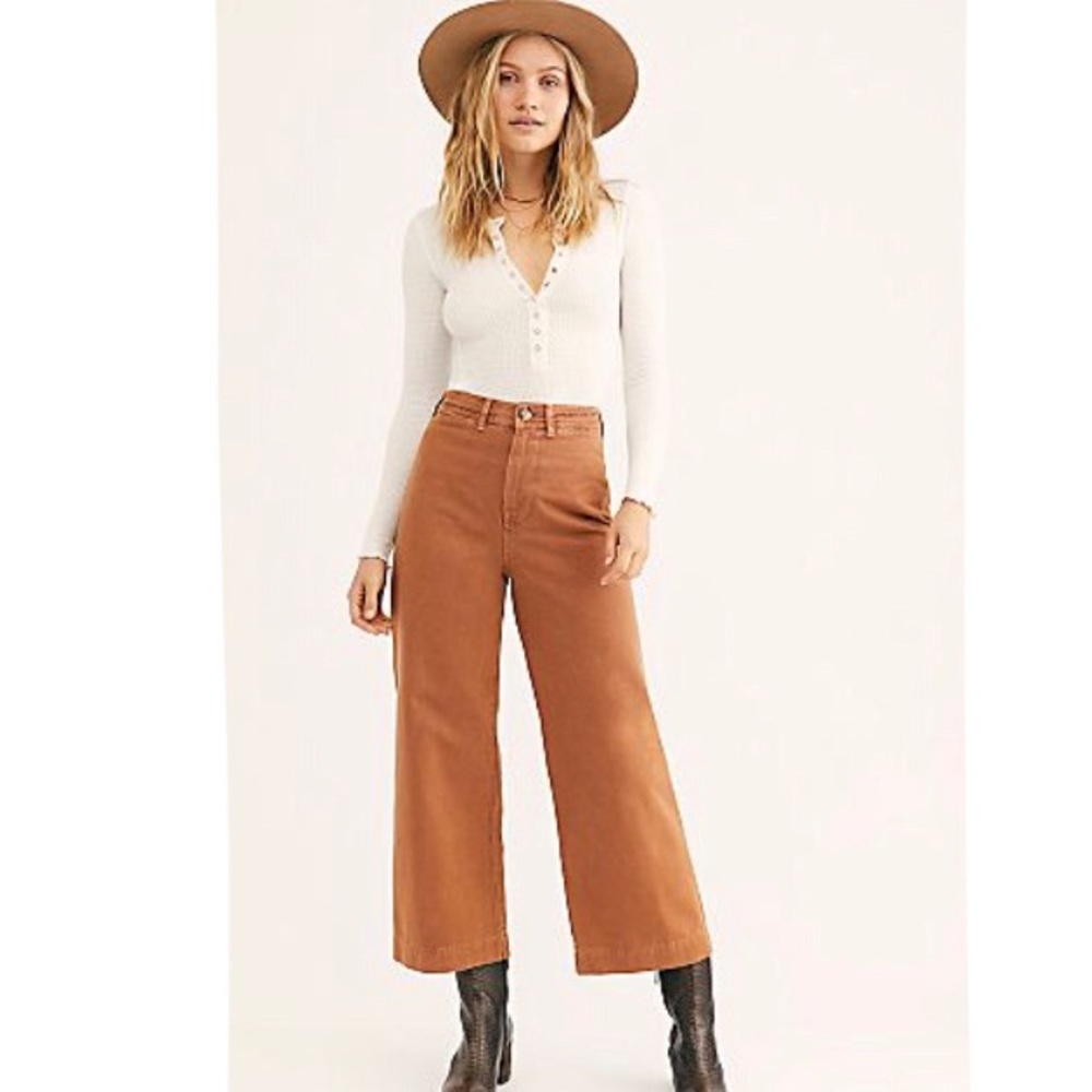 Free People Billie Pants High Waist Wide
